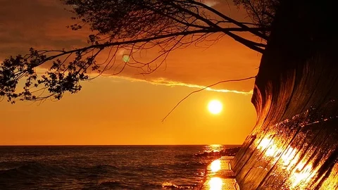 Storm in the Black sea at sunset. Stock Footage 109337738