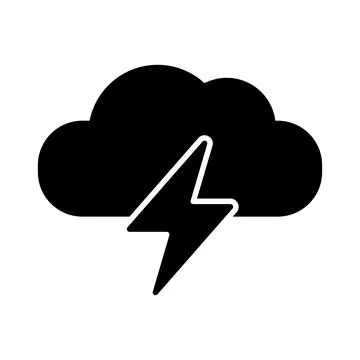 Storm black vector icon on white background Stock Illustration