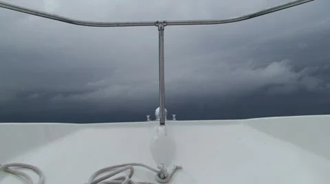 Storm from a Boat Stock Footage 7137967