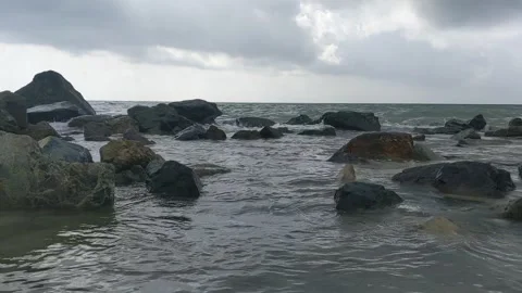 A Storm is Brewing Along the Coast Stock Footage 267722962