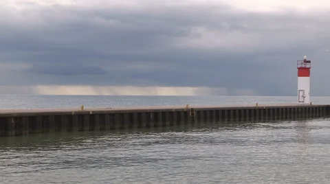 Storm brewing over the lake Stock Footage 68105775