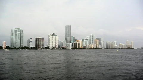 Storm brewing over Miami Stock Footage 830709