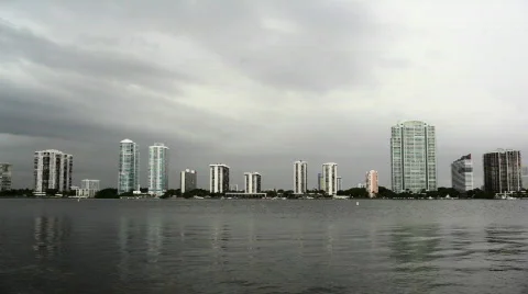 Storm brewing over Miami Stock-Footage 831209