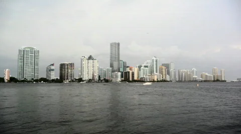 Storm brewing over Miami Stock Footage 831231