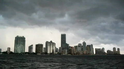 Storm brewing over Miami Video stock 831300