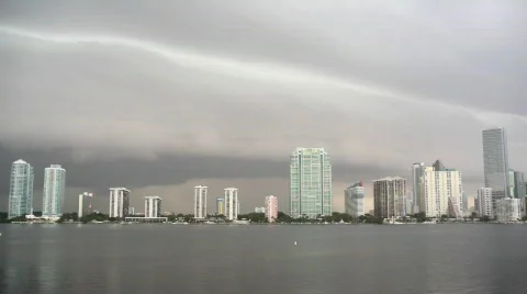 Storm brewing over Miami Video stock 831316