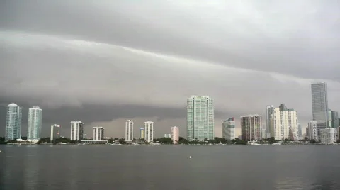 Storm brewing over Miami Stock Footage 831384