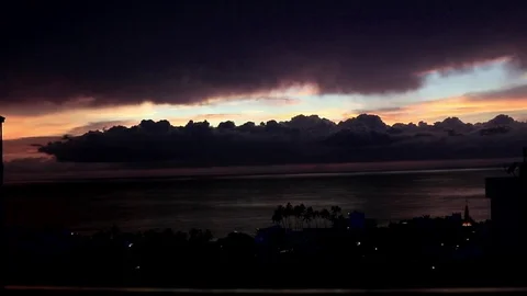 Storm brewing over town Stock Footage 81158050