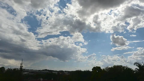 Storm brewing with Timelapse  Cloudlapse of Cloud cover over suburban area Stock Footage 202999066