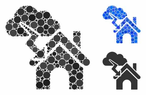 Storm building Composition Icon of Spheric Items Ilustración de archivo