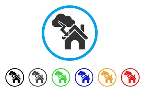 Storm Building Rounded Icon Ilustración de archivo