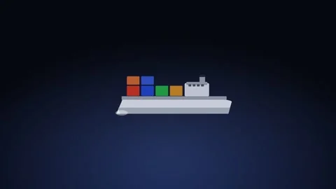 Storm Cargo Ship Animation Loop Cinematic S1 Background Stock Footage 342620018