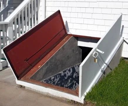 Storm cellar door Stock Photos