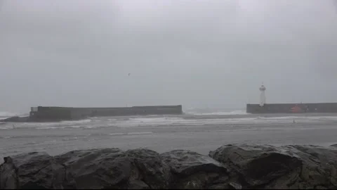 Storm Chandra brings strong winds to Northern Ireland  Video stock 327717269