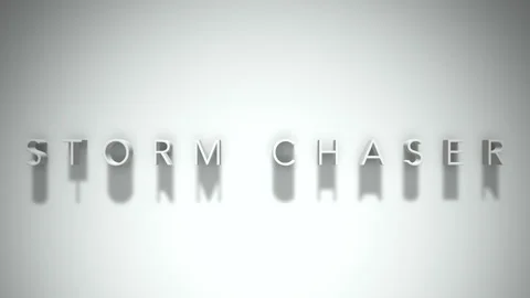 Storm chaser 3D title animation white text on a white background Vídeo Stock 299646436