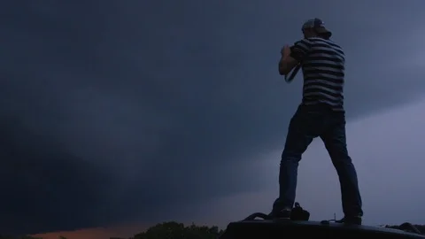 Storm Chaser Documents Severe Weather Stock Footage 102945165