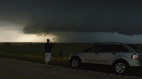 Storm Chaser Documents Severe Weather Stock Footage 102951623