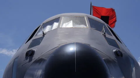 Storm chaser - hurricane hunter plane C-130 3 of 7 Stock Footage 49563571