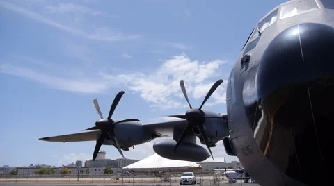 Storm chaser - hurricane hunter plane C-130 4 of 7 Stock Footage 49565735