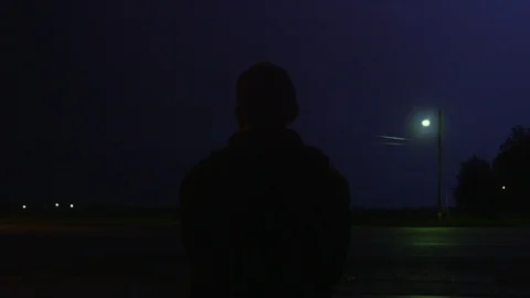 Storm Chaser Watches Lightning Stock Footage 102954591