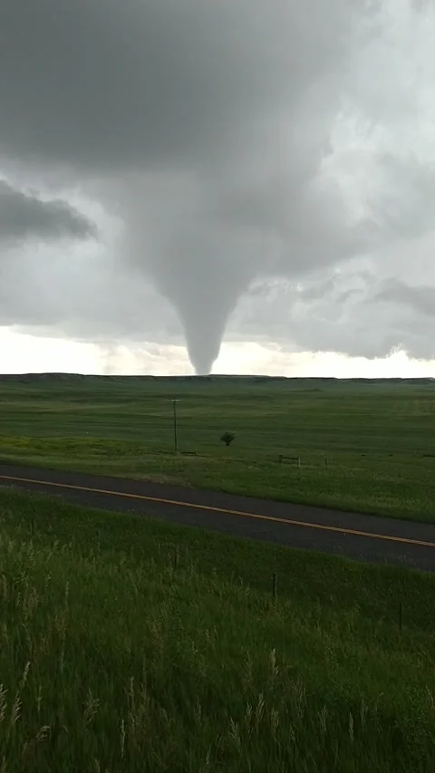 Storm Chasers Catch Tornado Touchdown, Platte County, Wyoming, USA - 04 Jul 2019 Stock Footage 205215058