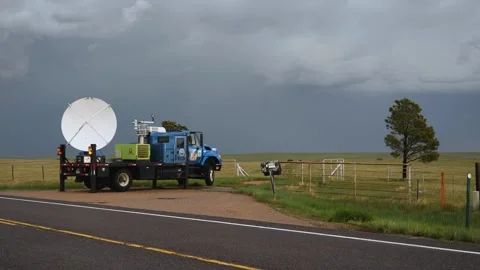 Storm Chasing Radar Truck Stock Footage 340014642