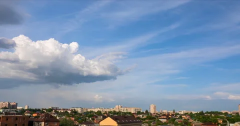 A storm cloud is approaching the urban landscape Stock Footage 90486899