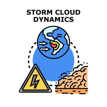 Storm cloud dynamics and climate change illustration Stock Illustration