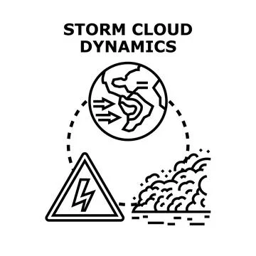 Storm cloud dynamics and climate change illustration Stock Illustration