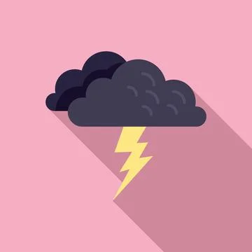Storm cloud icon flat vector. Meteo rainy イラスト素材