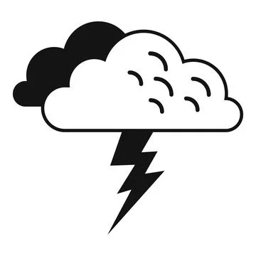 Storm cloud icon simple vector. Meteo rainy Stock Illustration