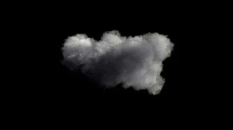 Storm cloud isolated on black background with alpha Stock Footage