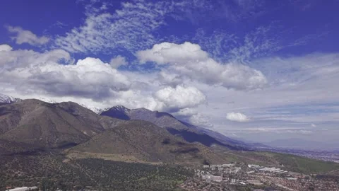 Storm Cloud Layers Wrap Santiago Andes Foothills Chile 4K Stock Footage 343890773