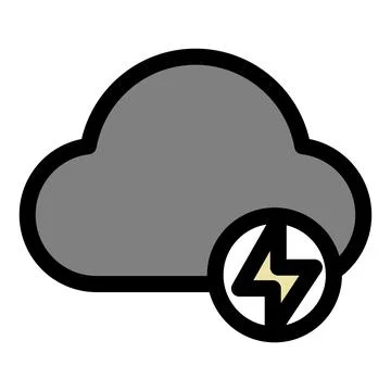 Storm Cloud with Lightning Bolt Icon Illustration