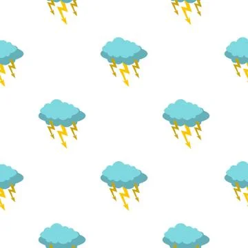 Storm cloud lightning bolt pattern seamless Stock Illustration