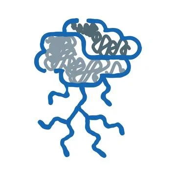 Storm cloud with lightning bolt weather phenomenon Stock Illustration