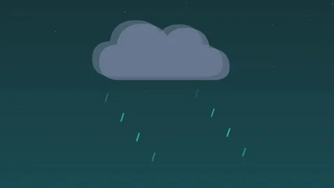 Storm cloud lightning thunder flash teal weather loop Stock Footage 342612636