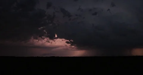 Storm Cloud Lightning Thunderstorm Time-lapse at Night Vídeo Stock 81797882