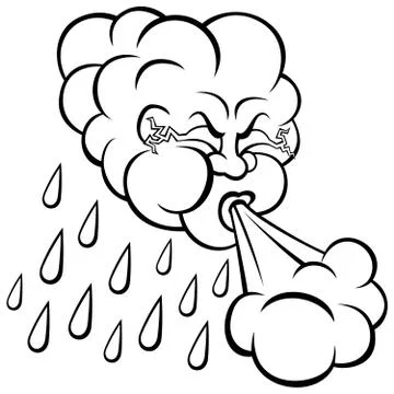 Storm Cloud Line Art Stockillustratie