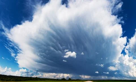 Storm cloud, mammatus Clouds. Heading into the storm Stock Photos