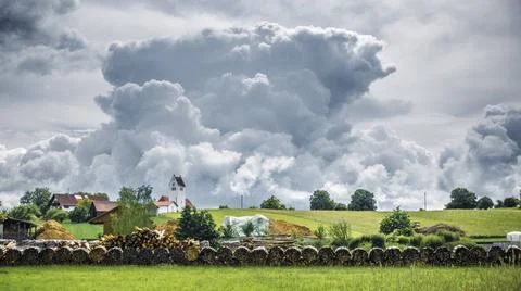 Storm cloud over Frieding An image of a storm cloud over Frieding Bavaria ... Stock Photos