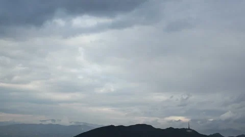 Storm Cloud Over Hollywood Sign from afar Timelapse Stock Footage 45576526
