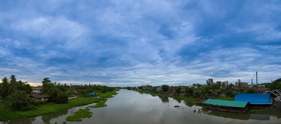 Storm Cloud Over the River Stock Photos