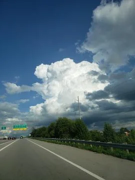 Storm Cloud seen from a freeway in summer, Columbus, Ohio Stock Photos