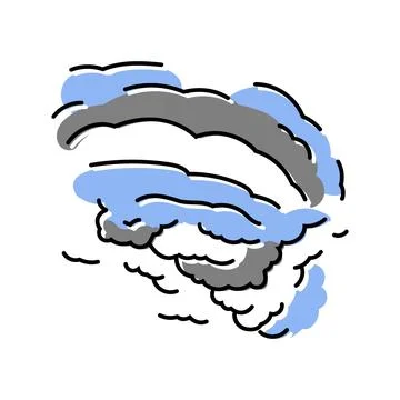 Storm cloud spiral hurricane disaster color icon vector illustration Illustrazione stock