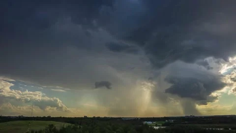 Storm cloud unfolding over western Sydney and Parramatta city. Sunset view Video stock 152814888