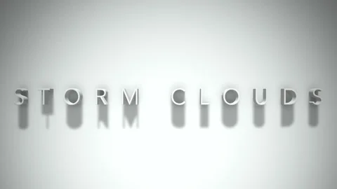 Storm clouds 3D title animation with shadows on a white background Stock Footage 297819394