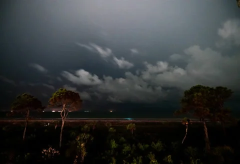 Storm Clouds Above Hilton Head Island Full Frame Uncropped 8K Vídeo Stock 221869362