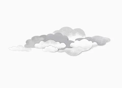 Storm clouds against white background Stock Illustration