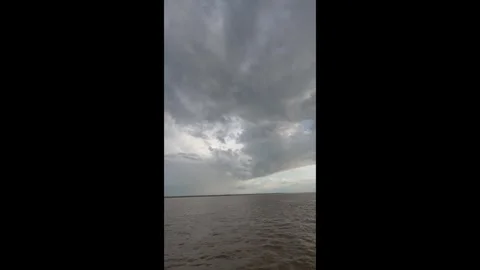 Storm clouds on the Amazon river in the Amazon rainforest landscape. Brazil Stock Footage 280205088